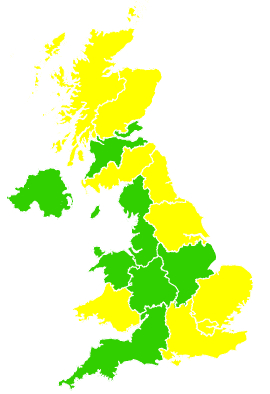 Click on a region for air pollution levels for 07/04/2009