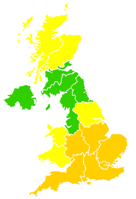 Click on a region for air pollution levels for 07/04/2019