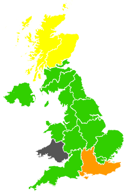 Click on a region for air pollution levels for 07/05/1990
