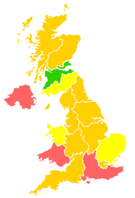 Click on a region for air pollution levels for 07/05/2000