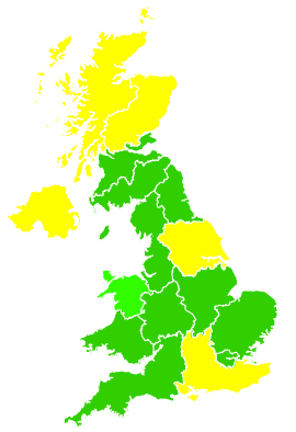 Click on a region for air pollution levels for 07/05/2002