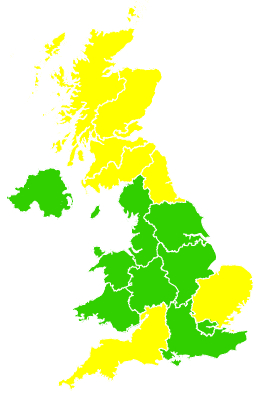 Click on a region for air pollution levels for 07/05/2004