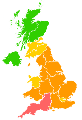 Click on a region for air pollution levels for 07/05/2018