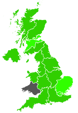 Click on a region for air pollution levels for 07/06/1990