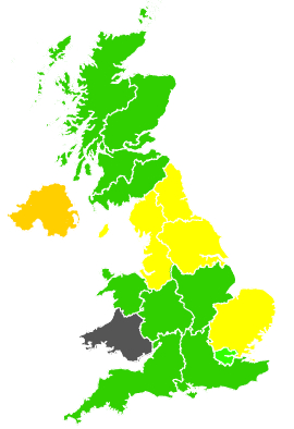 Click on a region for air pollution levels for 07/06/1991