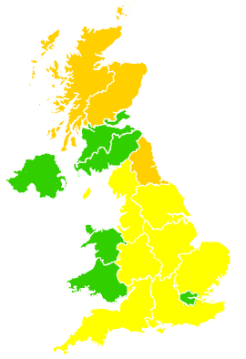 Click on a region for air pollution levels for 07/06/2003