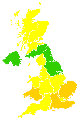 Click on a region for air pollution levels for 07/06/2006