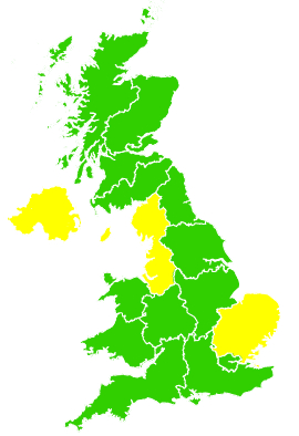 Click on a region for air pollution levels for 07/06/2007