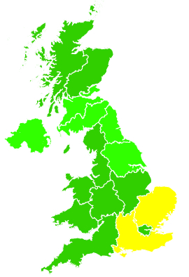 Click on a region for air pollution levels for 07/07/2003
