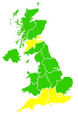 Click on a region for air pollution levels for 07/07/2004