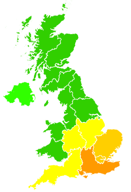 Click on a region for air pollution levels for 07/07/2018