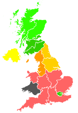 Click on a region for air pollution levels for 07/08/1988