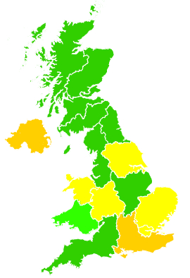 Click on a region for air pollution levels for 07/08/1992