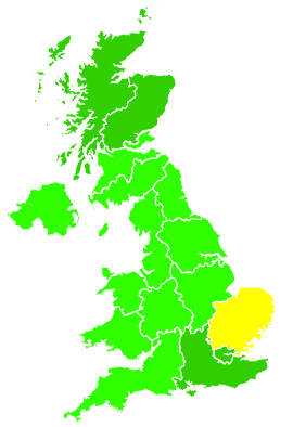 Click on a region for air pollution levels for 07/08/1993