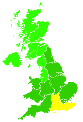 Click on a region for air pollution levels for 07/08/1994