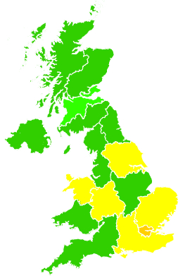 Click on a region for air pollution levels for 07/08/2002