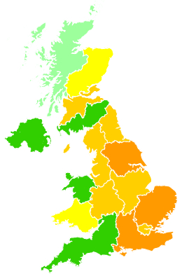 Click on a region for air pollution levels for 07/08/2004
