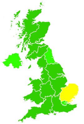 Click on a region for air pollution levels for 07/08/2009