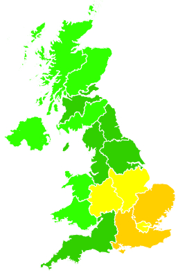 Click on a region for air pollution levels for 07/08/2018