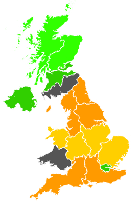 Click on a region for air pollution levels for 07/09/1988
