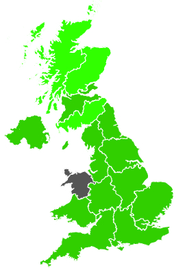 Click on a region for air pollution levels for 07/09/1996