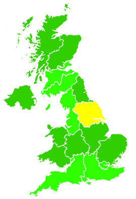 Click on a region for air pollution levels for 07/09/2008