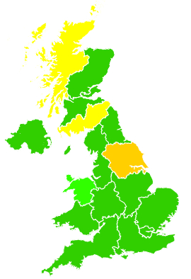 Click on a region for air pollution levels for 07/09/2010