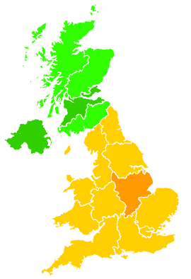 Click on a region for air pollution levels for 07/09/2021