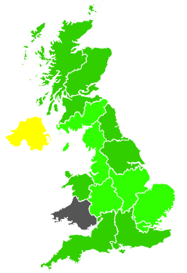 Click on a region for air pollution levels for 07/10/1990