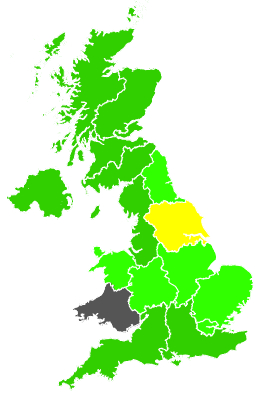 Click on a region for air pollution levels for 07/10/1991