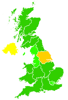 Click on a region for air pollution levels for 07/10/1998