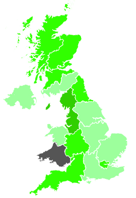 Click on a region for air pollution levels for 07/11/1987