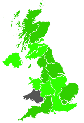 Click on a region for air pollution levels for 07/11/1990