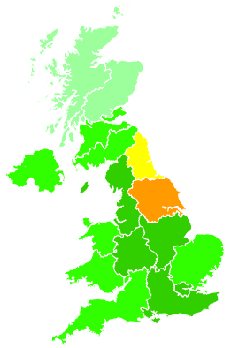 Click on a region for air pollution levels for 07/11/1994