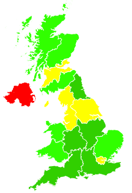 Click on a region for air pollution levels for 07/11/1997