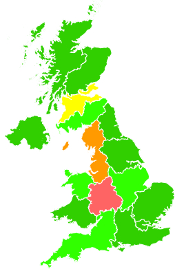 Click on a region for air pollution levels for 07/11/2011