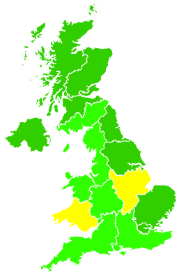 Click on a region for air pollution levels for 07/11/2016