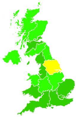 Click on a region for air pollution levels for 07/12/2000
