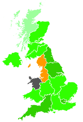 Click on a region for air pollution levels for 07/12/2001