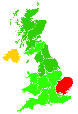 Click on a region for air pollution levels for 07/12/2002
