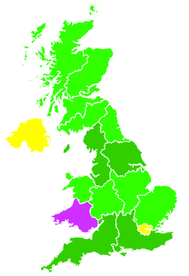 Click on a region for air pollution levels for 07/12/2005