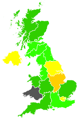 Click on a region for air pollution levels for 08/01/1990