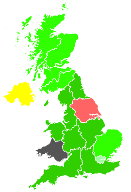 Click on a region for air pollution levels for 08/01/1992