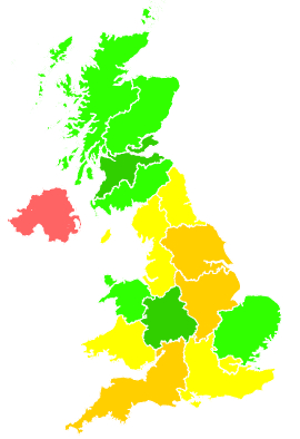 Click on a region for air pollution levels for 08/01/1994