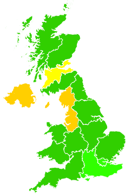 Click on a region for air pollution levels for 08/01/2010