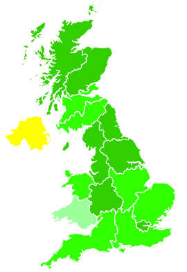 Click on a region for air pollution levels for 08/02/1993
