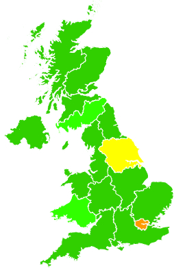 Click on a region for air pollution levels for 08/02/2005