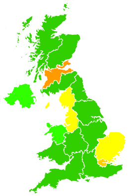 Click on a region for air pollution levels for 08/02/2007