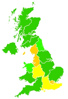 Click on a region for air pollution levels for 08/02/2023