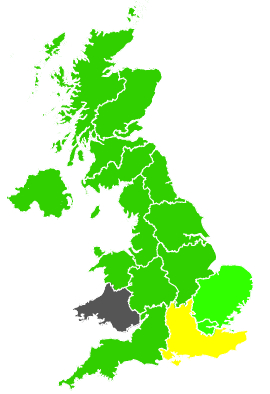 Click on a region for air pollution levels for 08/03/1990